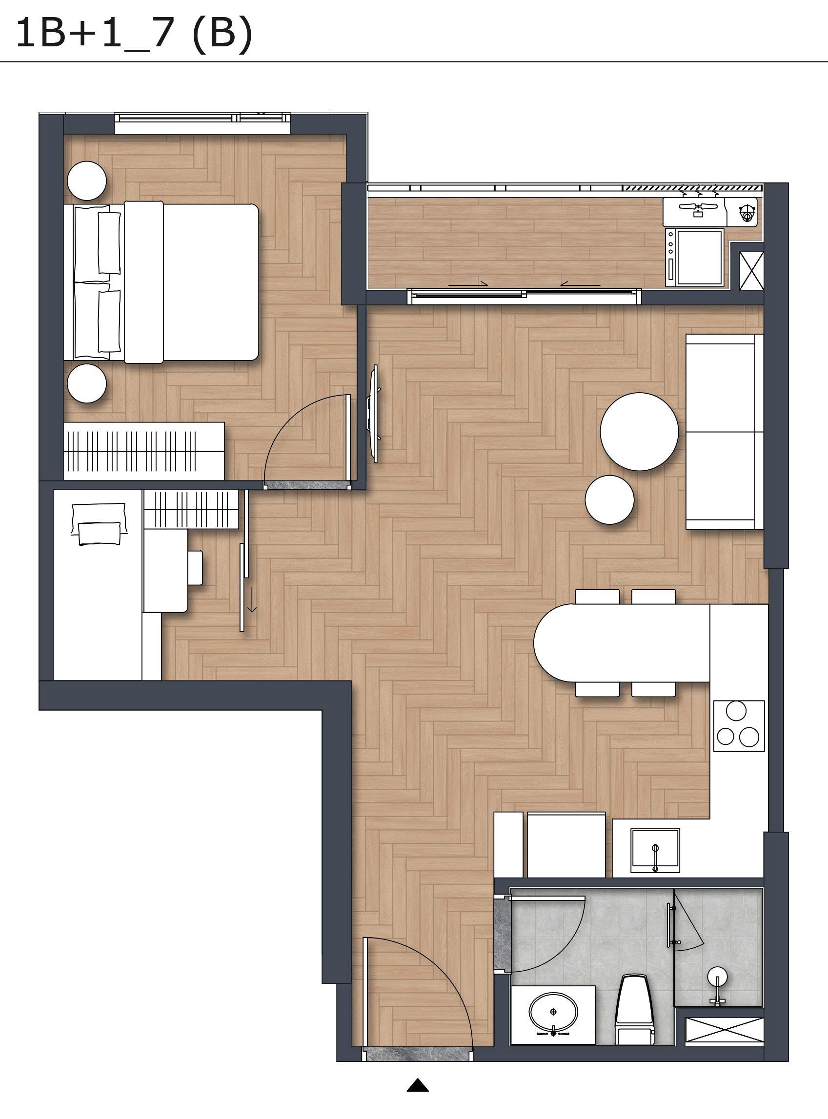 Can Ho 1PN Green Skyline