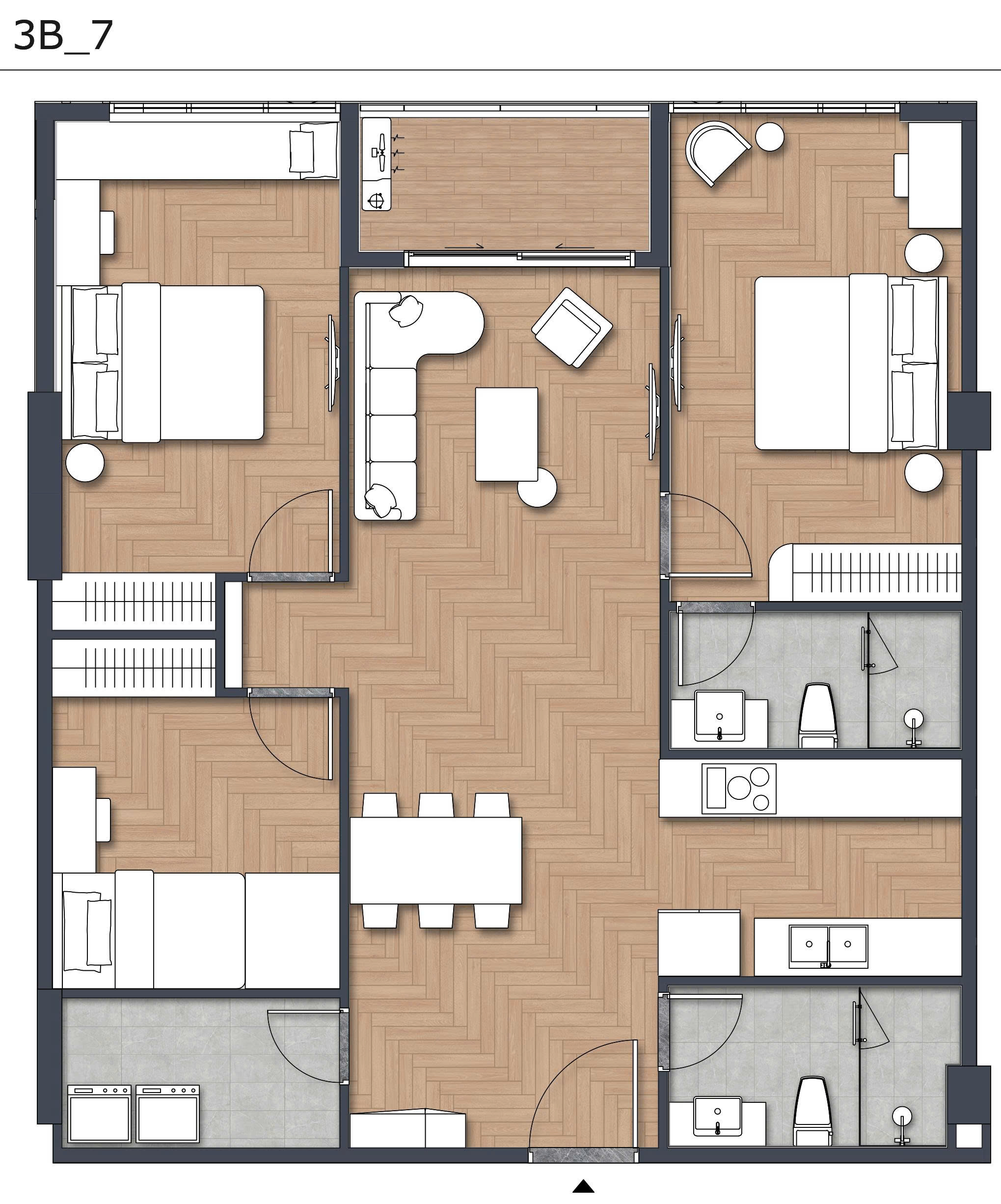Can Ho 3PN Green Skyline