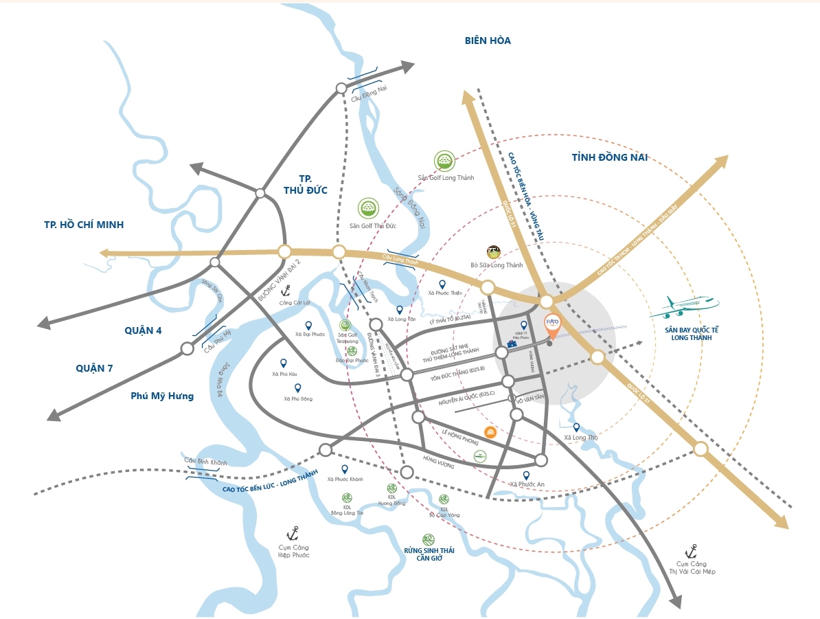 Vị trí dự án căn hộ Fiato City nhơn trạch
